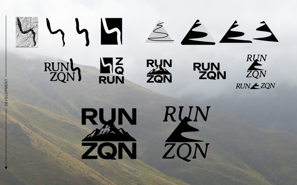 RUNZQN logo development by drillthrill